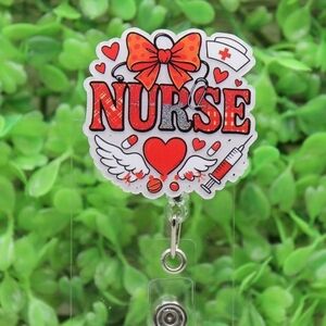Nurse Themed Key Holder - Red and White